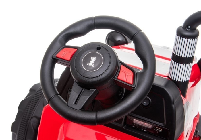 Tractor Electric pentru Copii 12V cu Remorcă Roșu [11]