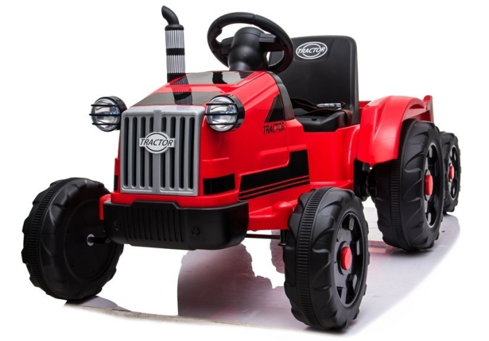 Tractor Electric pentru Copii 12V cu Remorcă Roșu [7]
