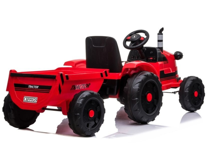 Tractor Electric pentru Copii 12V cu Remorcă Roșu [5]