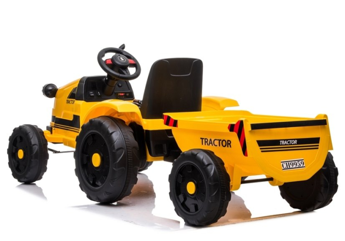 Tractor Electric pentru Copii 12V cu Remorcă Galben [5]