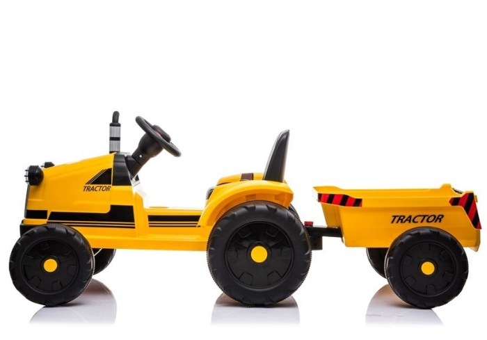 Tractor Electric pentru Copii 12V cu Remorcă Galben [4]