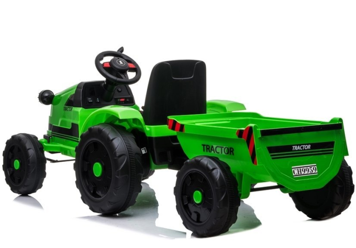 Tractor Electric pentru Copii 12V cu Remorcă Verde [4]