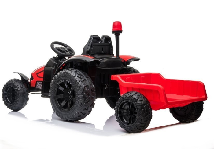Tractor Electric pentru Copii 12V cu Remorcă Roșu [5]
