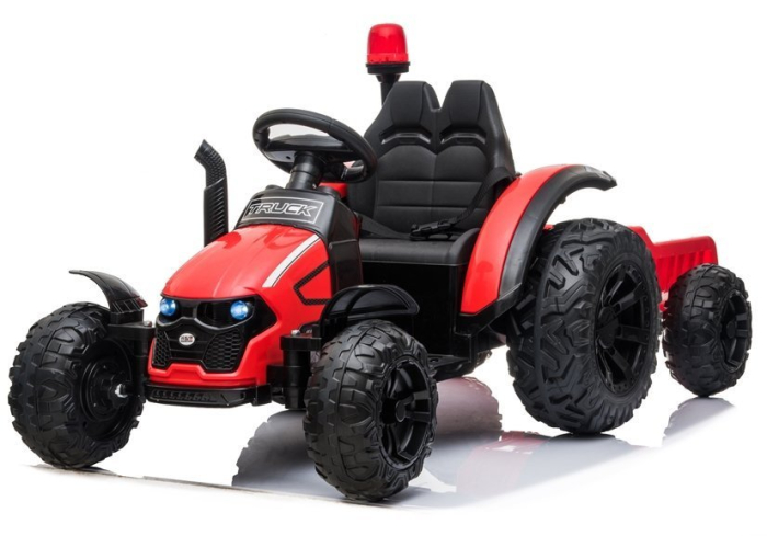 Tractor Electric pentru Copii 12V cu Remorcă Roșu [2]