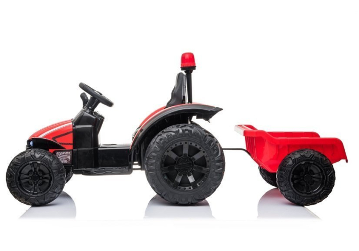 Tractor Electric pentru Copii 12V cu Remorcă Roșu [4]