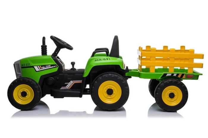 Tractor Electric pentru Copii 12V cu Remorcă Verde [4]