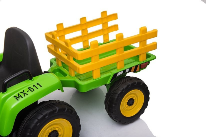 Tractor Electric pentru Copii 12V cu Remorcă Verde [6]