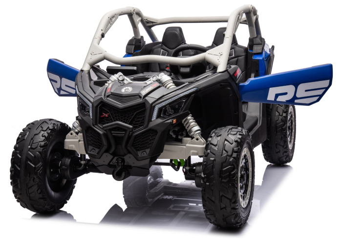 UTV Electric pentru Copii Can-Am Maverick Turbo 4x4 24V – Albastru/Gri [7]