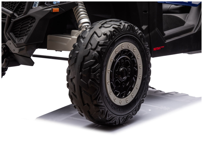 UTV Electric pentru Copii Can-Am Maverick Turbo 4x4 24V – Albastru/Gri [11]