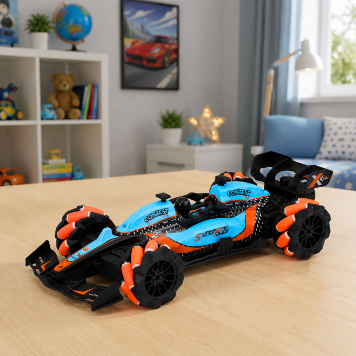 Mașină RC de Cascadorii 1:14 4WD 360° cu Lumini Negru [3]