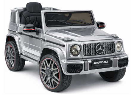 MERCEDES - Mașină Electrică pentru Copii Mercedes AMG G 63 12V 400W Argintiu Lăcuit