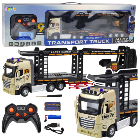 RC - Camion RC cu Platformă pentru Transport Auto 47,5 cm