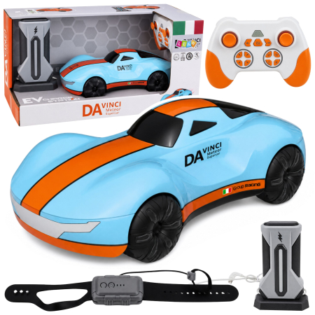 RC - Mașină RC 1:16 cu lumini, efect de fum și încărcare USB – Albastru