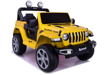 JEEP RUBICON - Mașină Electrică pentru Copii 4x4 12V Galben Lăcuit