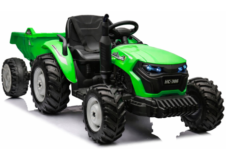 Import - Tractor Electric pentru Copii 24V 2x95W cu Remorcă Verde Deschis