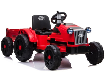 TRACTOR - Tractor Electric pentru Copii 12V cu Remorcă Roșu
