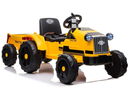 TRACTOR - Tractor Electric pentru Copii 12V cu Remorcă Galben