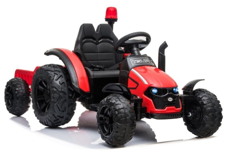 TRACTOR - Tractor Electric pentru Copii 12V cu Remorcă Roșu