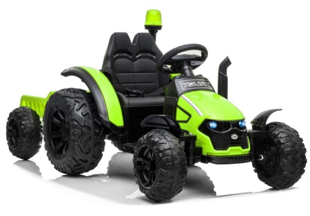 TRACTOR - Tractor Electric pentru Copii 12V cu Remorcă Verde