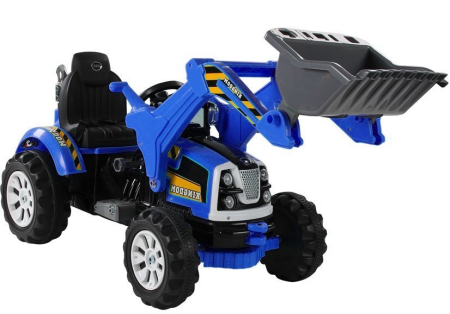 UTILAJE - Buldoexcavator Electric pentru Copii 12V Albastru