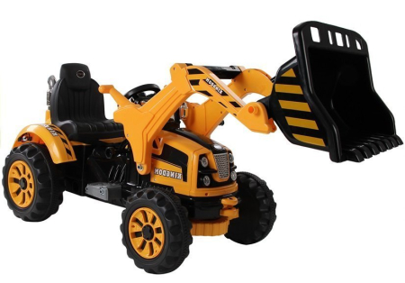 UTILAJE - Buldoexcavator Electric pentru Copii 12V Portocaliu