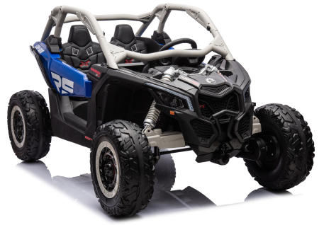 UTV - UTV Electric pentru Copii Can-Am Maverick Turbo 4x4 24V – Albastru/Gri