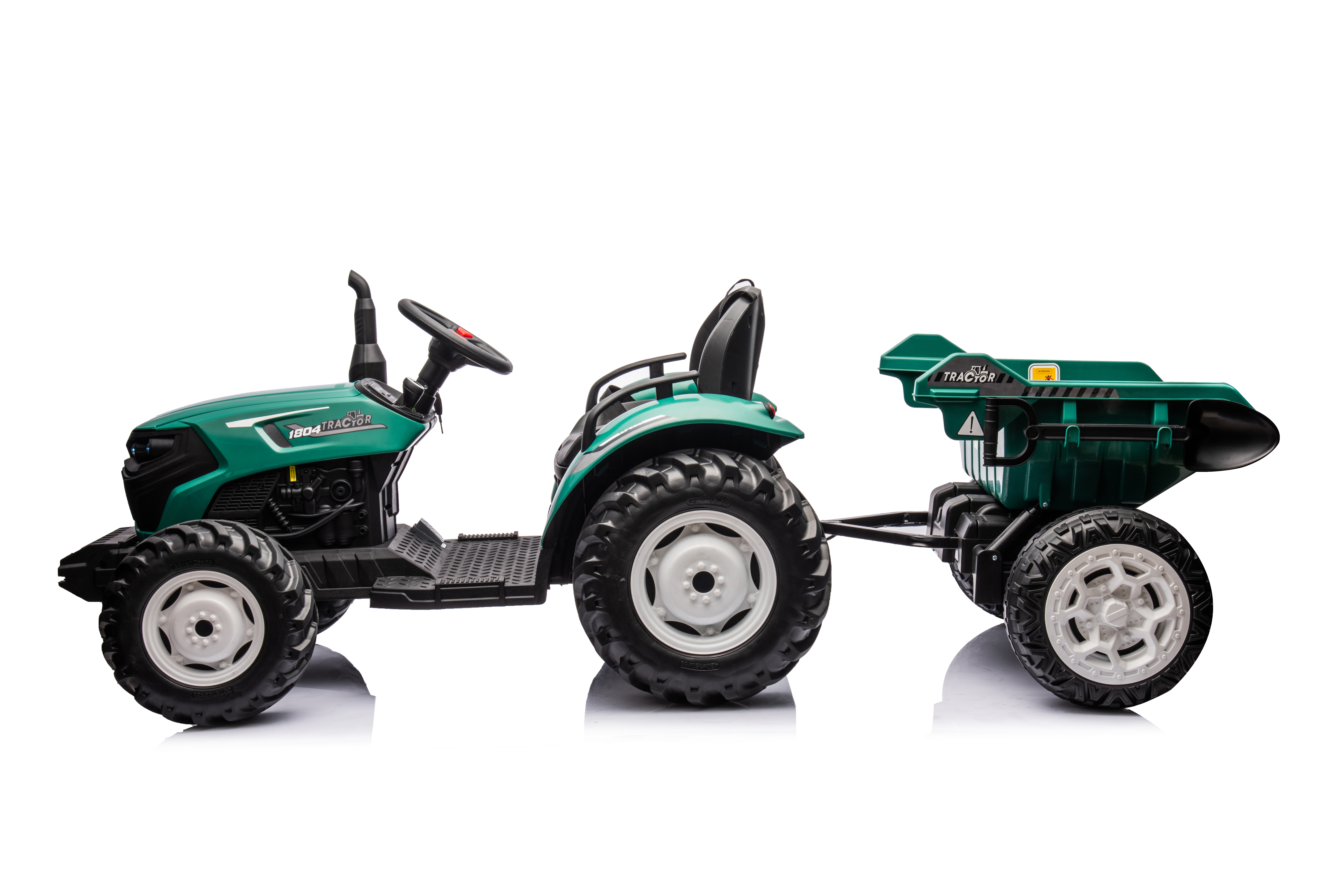 Tractor Electric pentru Copii 24V 2x95W cu Remorcă Verde Închis [4]
