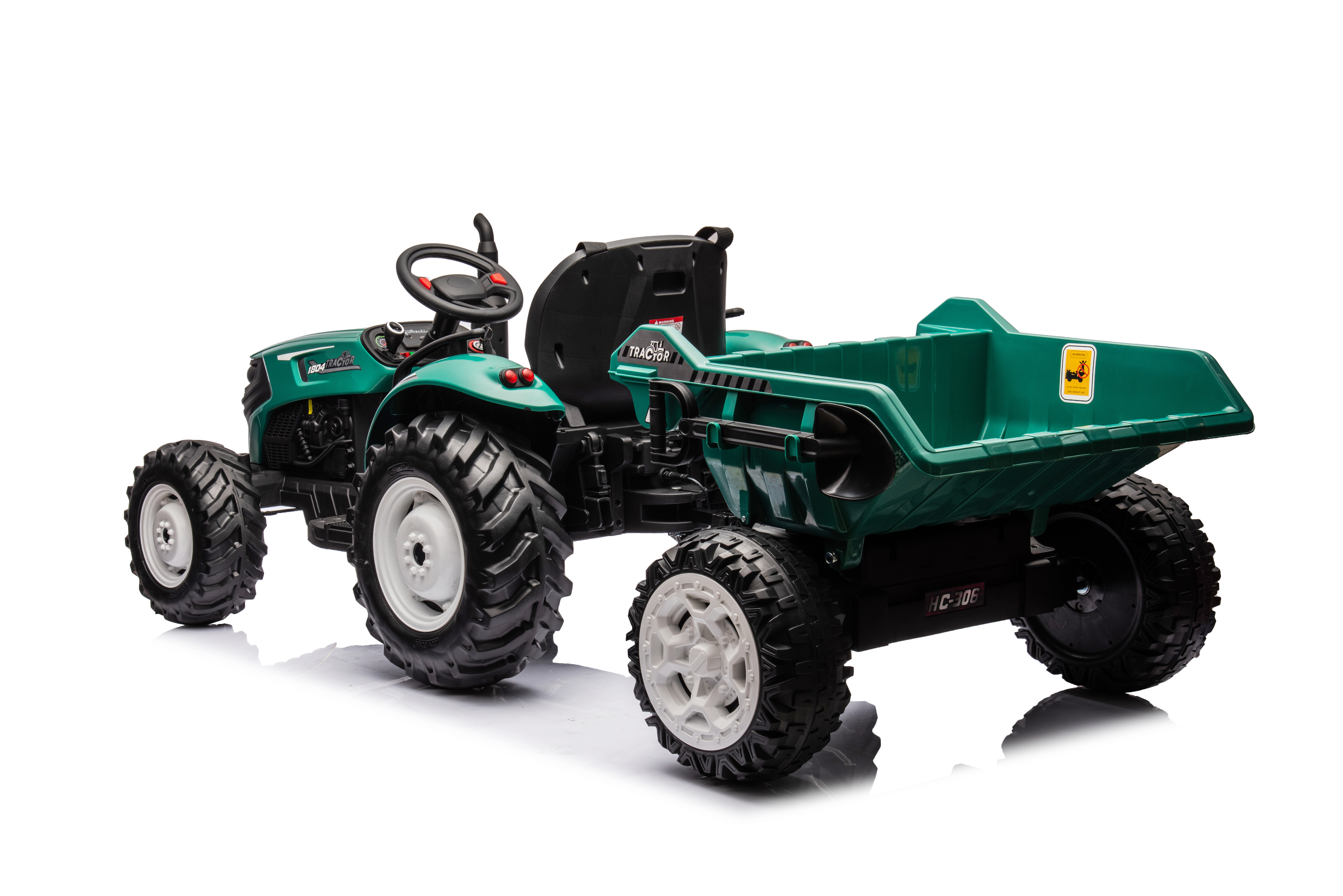 Tractor Electric pentru Copii 24V 2x95W cu Remorcă Verde Închis [5]