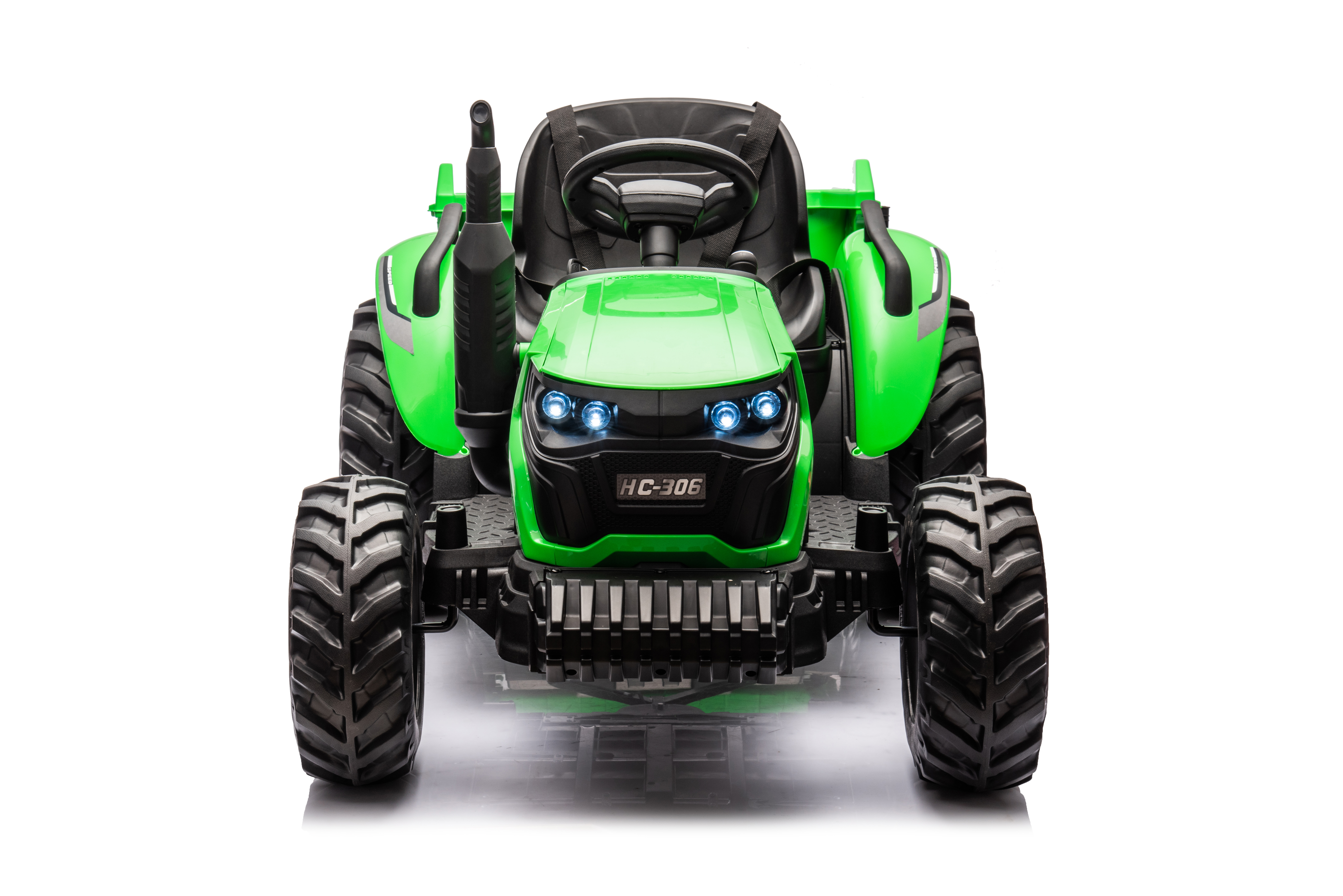 Tractor Electric pentru Copii 24V 2x95W cu Remorcă Verde Deschis [4]
