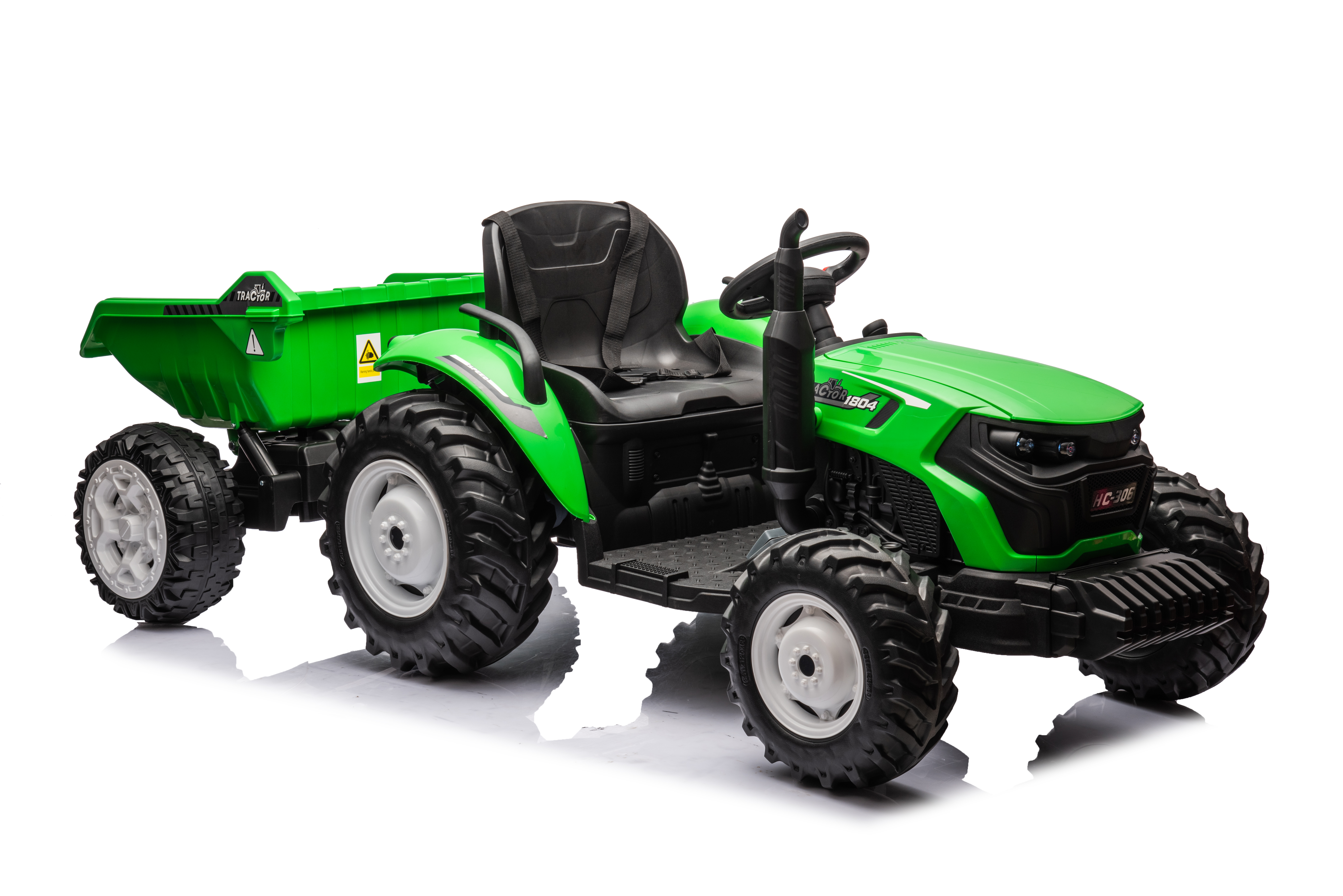 Tractor Electric pentru Copii 24V 2x95W cu Remorcă Verde Deschis [2]
