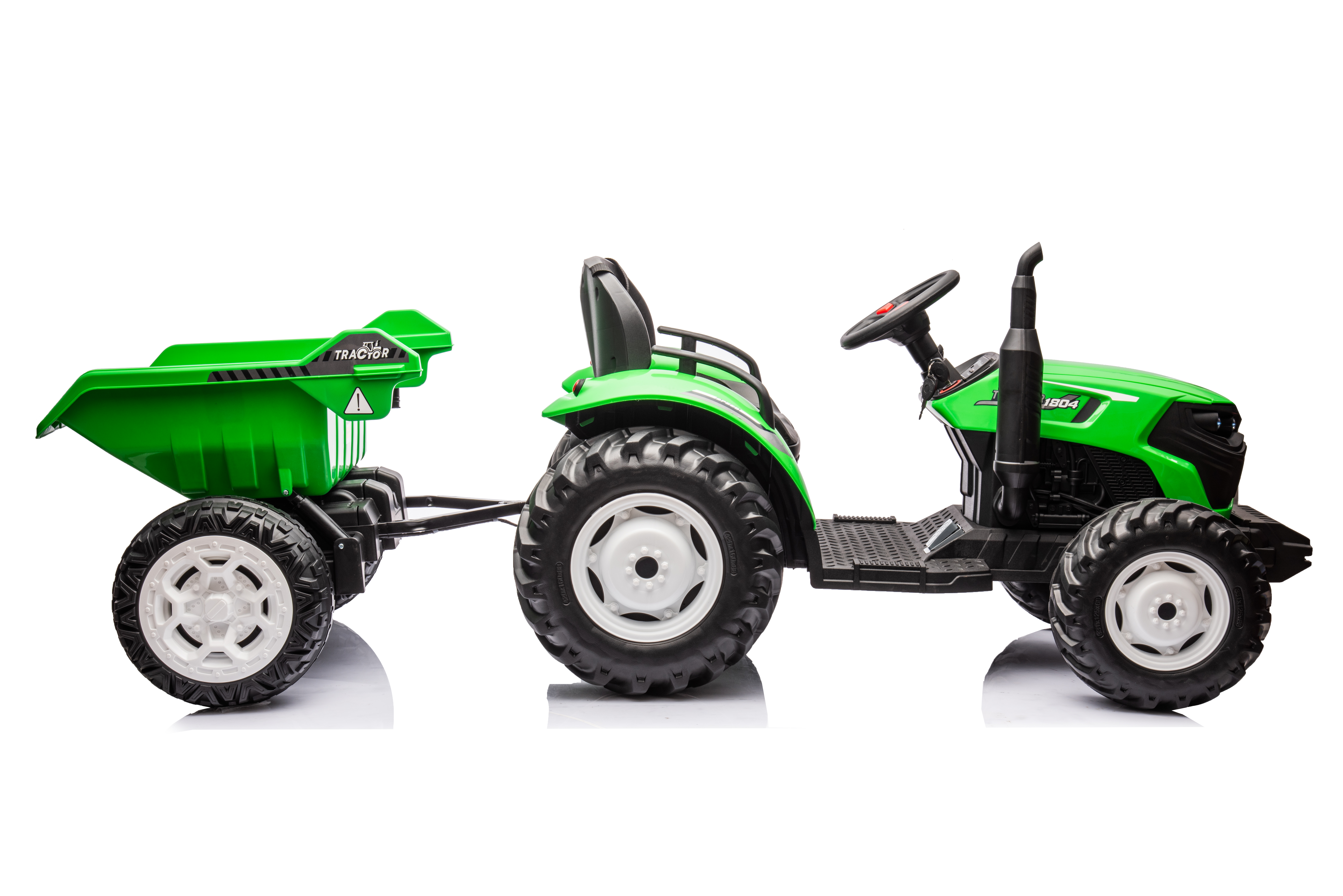 Tractor Electric pentru Copii 24V 2x95W cu Remorcă Verde Deschis [10]
