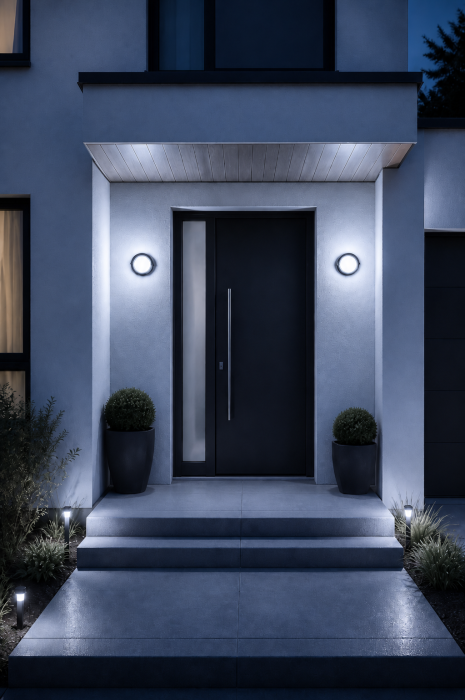 Aplica LED de exterior 840lm, 12W, 17cm, IP65, negru - Siera rotund [2]