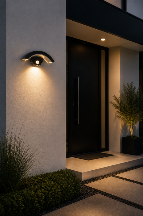 Aplica LED de exterior cu senzor, 1200lm, 29.3cm,24W, IP54, negru - Detroit [2]