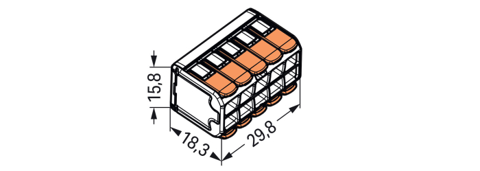 Clema legatura cu parghie 10P, 0.2 - 4mmp, 32A, 221-420, set 5 buc. [5]