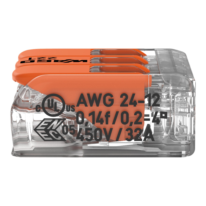 Clema legatura cu parghie 3P, 0.2 - 4mmp, 32A, 221-413, set 10 buc. [6]