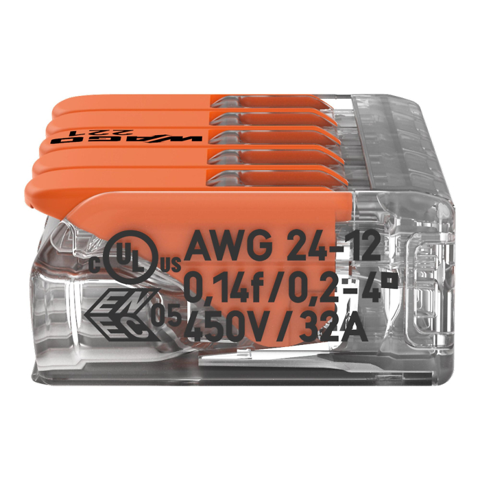 Clema legatura cu parghie 5P, 0.2 - 4mmp, 32A, 221-415, set 5 buc. [5]