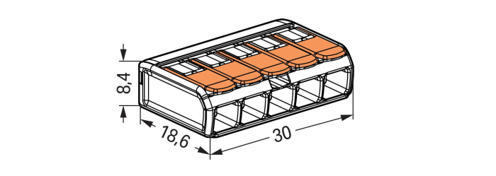 Clema legatura cu parghie 5P, 0.2 - 4mmp, 32A, 221-415, set 5 buc. [6]