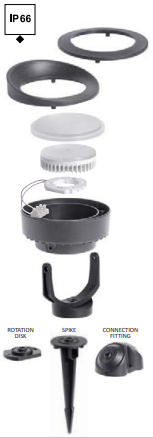 Corp LED de gradina, 350lm, 16.5x10cm, 3W, CCT, IP66, negru- Tommy [5]