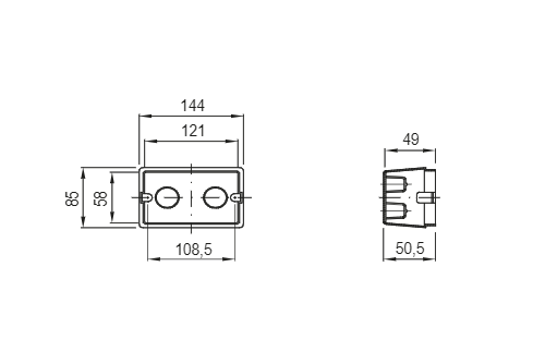 Doza aparat 4 module, incastrata, pentru volum mare, 114x85x50 mm [2]