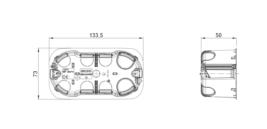 Doza aparat 4 module, incastrata, pentru volum mare, pentru rigips-carton, 133x73x50 mm, verde [2]