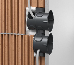 Doza aparat cu suruburi, montaj incastrat, 46 mm, Ø 60 mm, negru [3]