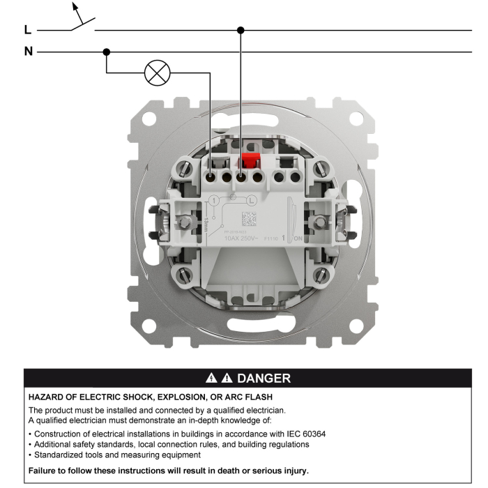 Intrerupator simplu 10A, Sedna Design, alb, SDD111101 [2]
