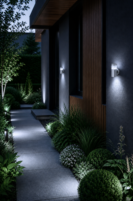 Lampa de gradina LED, crom, 12.5x16.5cm, IP44, 6400K - Piramid [2]