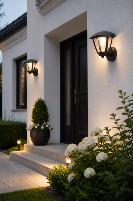Lampa LED de gradina 640lm, 8W, lumină neutră, IP44, negru, orientare sus [2]