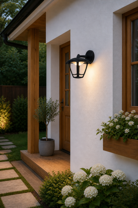 Lampa LED de gradina 640lm, 8W, lumină neutră, IP44, negru, orientare jos [2]