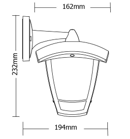 Lampa LED de gradina 640lm, 8W, lumină neutră, IP44, negru, orientare jos [7]