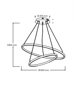Pendul LED 3300lm, 60W, 2700-5400K, auriu- Halo [4]