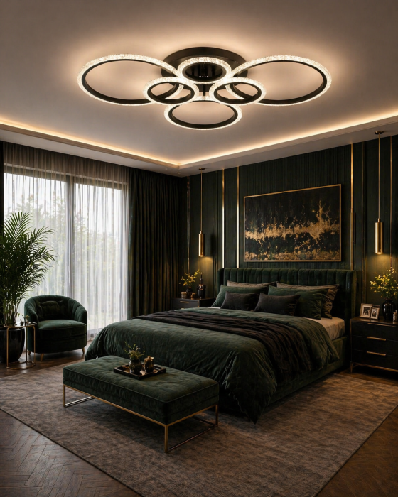 Lustra living LED  6300lm Lumia 90W 3CCT negru dimabila [3]