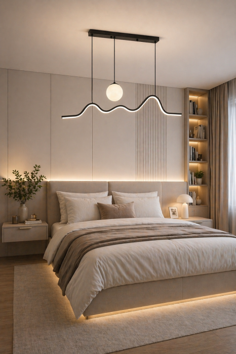 Pendul LED 2380lm, 26W, IP20, 3000-4000-6500K, negru - Hades [2]