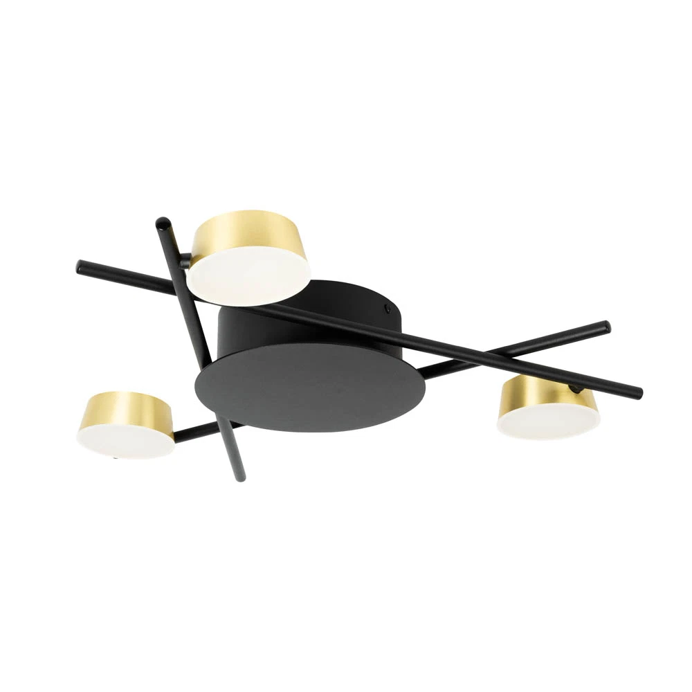 Plafoniera LED 1080lm, 3x6W, 3000K, 590x70mm, negru-auriu - Kira [3]